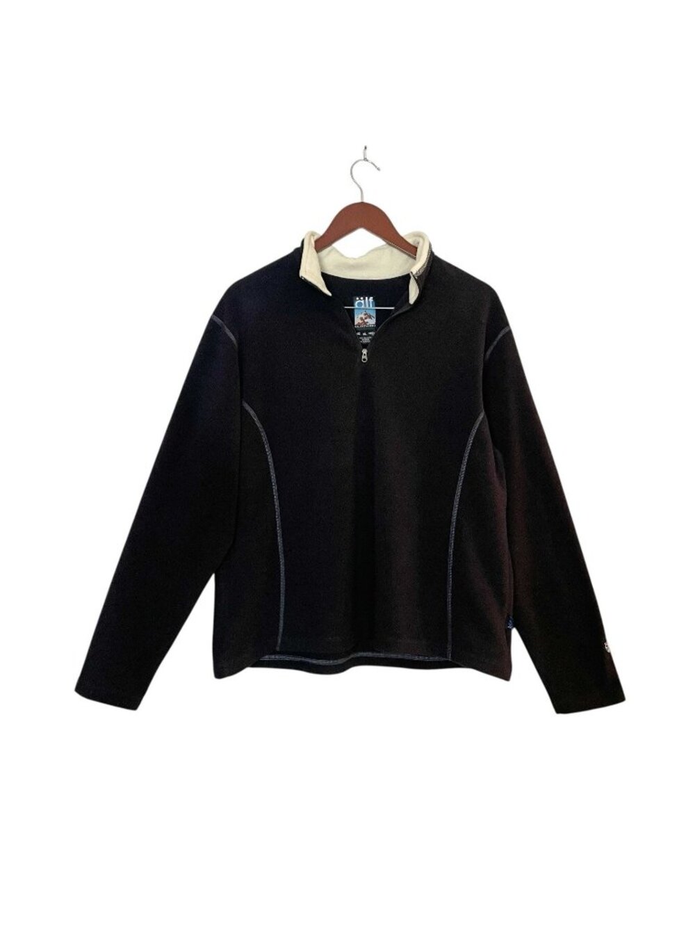 KUHL Alf Women's Microchamois 1/4 Zip Black Fleece Pullover Size XL